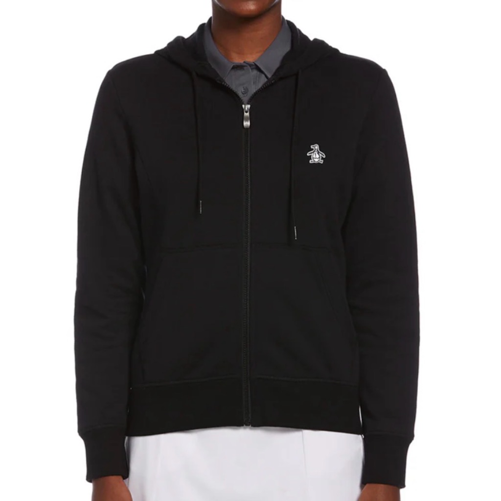 Original Penguin's Cotton Long Sleeve Full Zip Hoodie In Black
